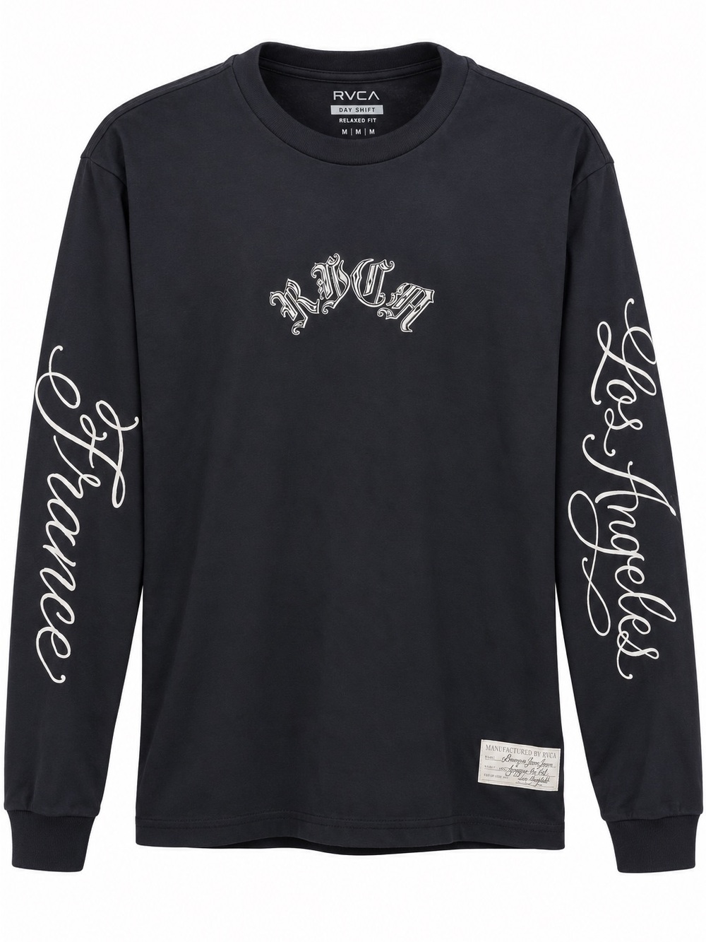 RVCA Chef's Kiss LS Men's Medium Black Graphic Long Sleeve Shirt NWT